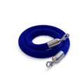 Montour Line Velvet Rope Blue With Satin Stainless Snap Ends 8ft.Cotton Core HDVL510Rope-80-BL-SE-SS